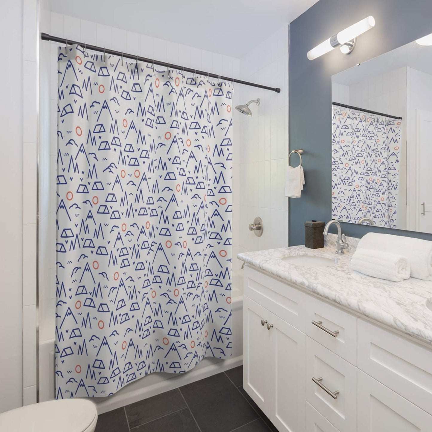 Cute Shower Curtains - Mountians & Tents Cute Shower Curtains