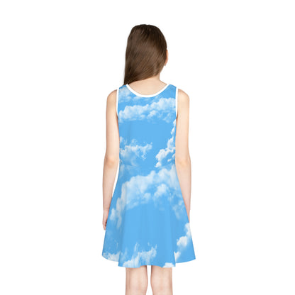 Cloud Print Girls' Sleeveless Sundress