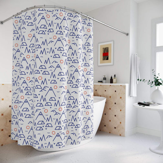 Cute Shower Curtains - Mountians & Tents Cute Shower Curtains