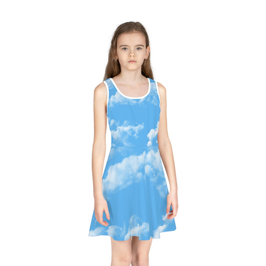 Cloud Print Girls' Sleeveless Sundress