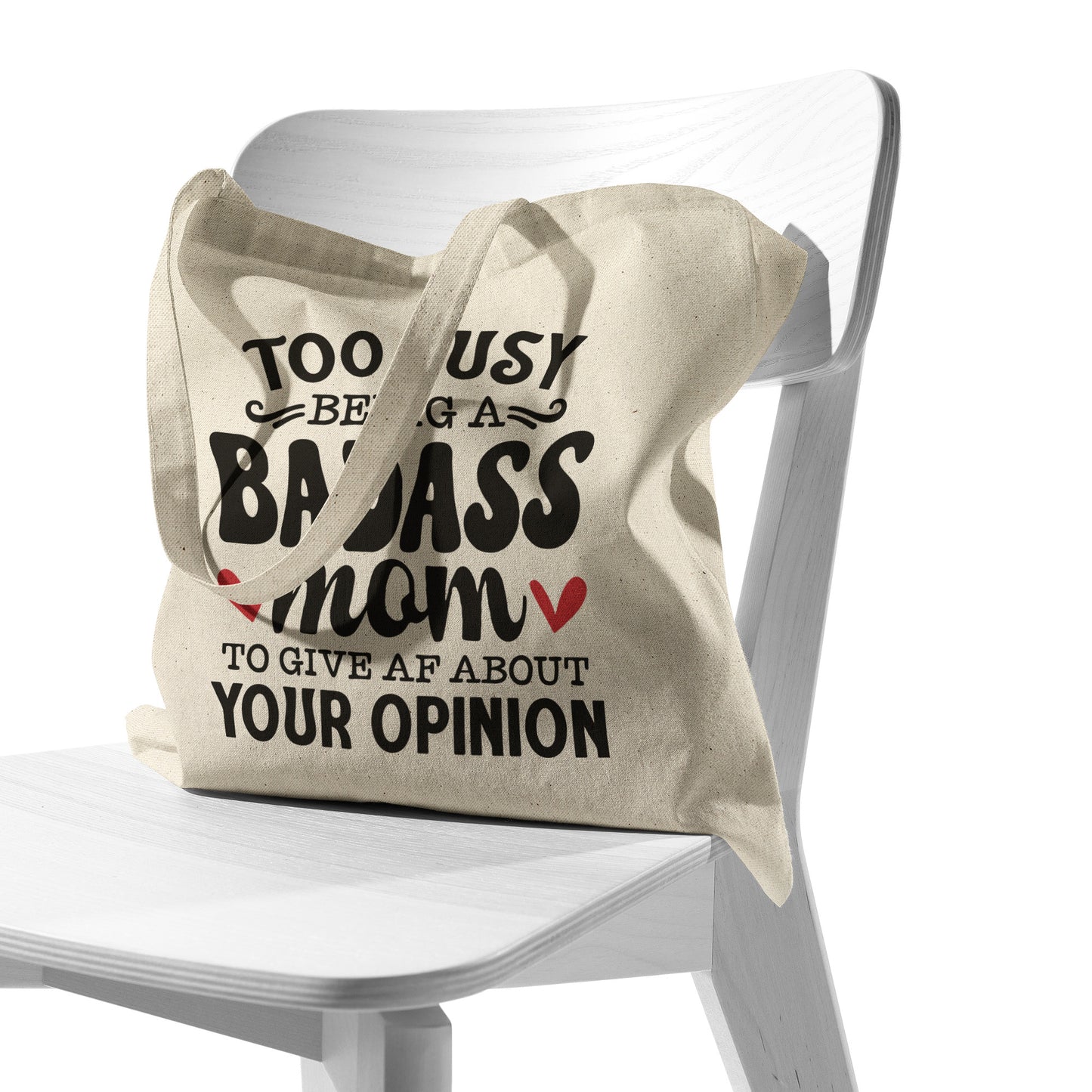 Expressions Custom Cotton Tote Bag-Too Busy Being A Badass Mom.......