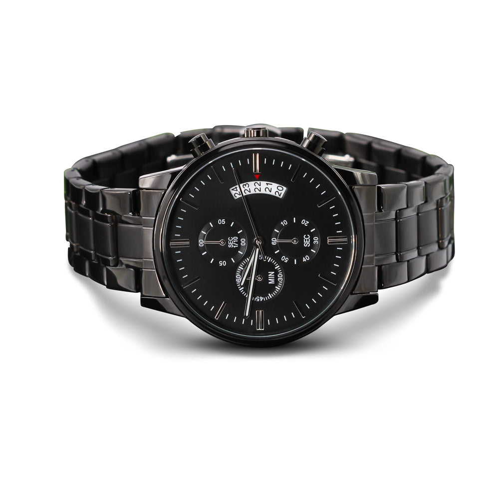 Men's Customized Black Chronograph Watch