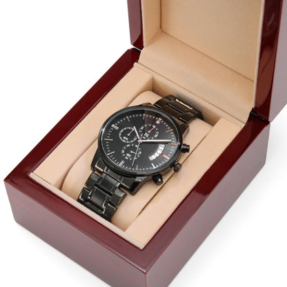 Men's Customized Black Chronograph Watch