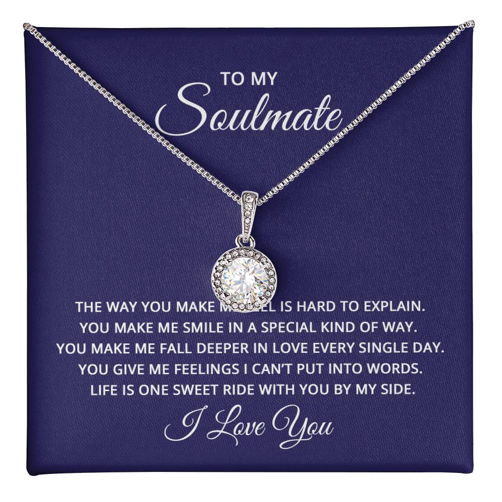 Eternal Hope Necklace-with-Message Card for Wife-To My Soulmate-the way you make me feel is hard to explain.......