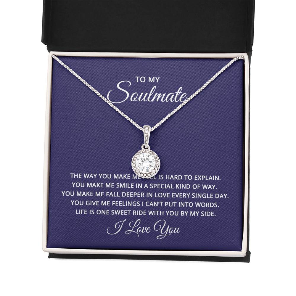 Eternal Hope Necklace-with-Message Card for Wife-To My Soulmate-the way you make me feel is hard to explain.......