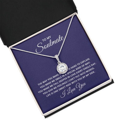 Eternal Hope Necklace-with-Message Card for Wife-To My Soulmate-the way you make me feel is hard to explain.......