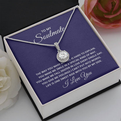 Eternal Hope Necklace-with-Message Card for Wife-To My Soulmate-the way you make me feel is hard to explain.......