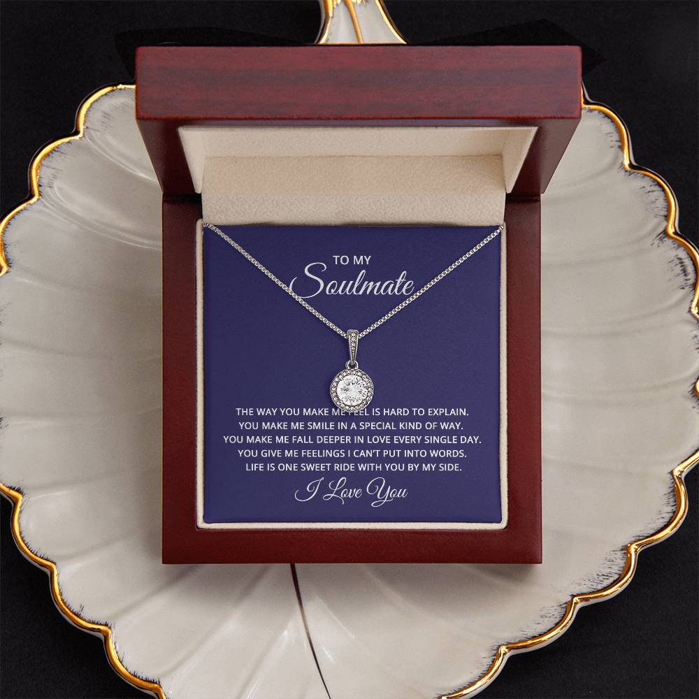 Eternal Hope Necklace-with-Message Card for Wife-To My Soulmate-the way you make me feel is hard to explain.......