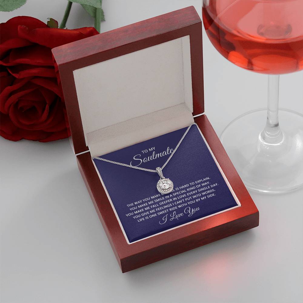 Eternal Hope Necklace-with-Message Card for Wife-To My Soulmate-the way you make me feel is hard to explain.......